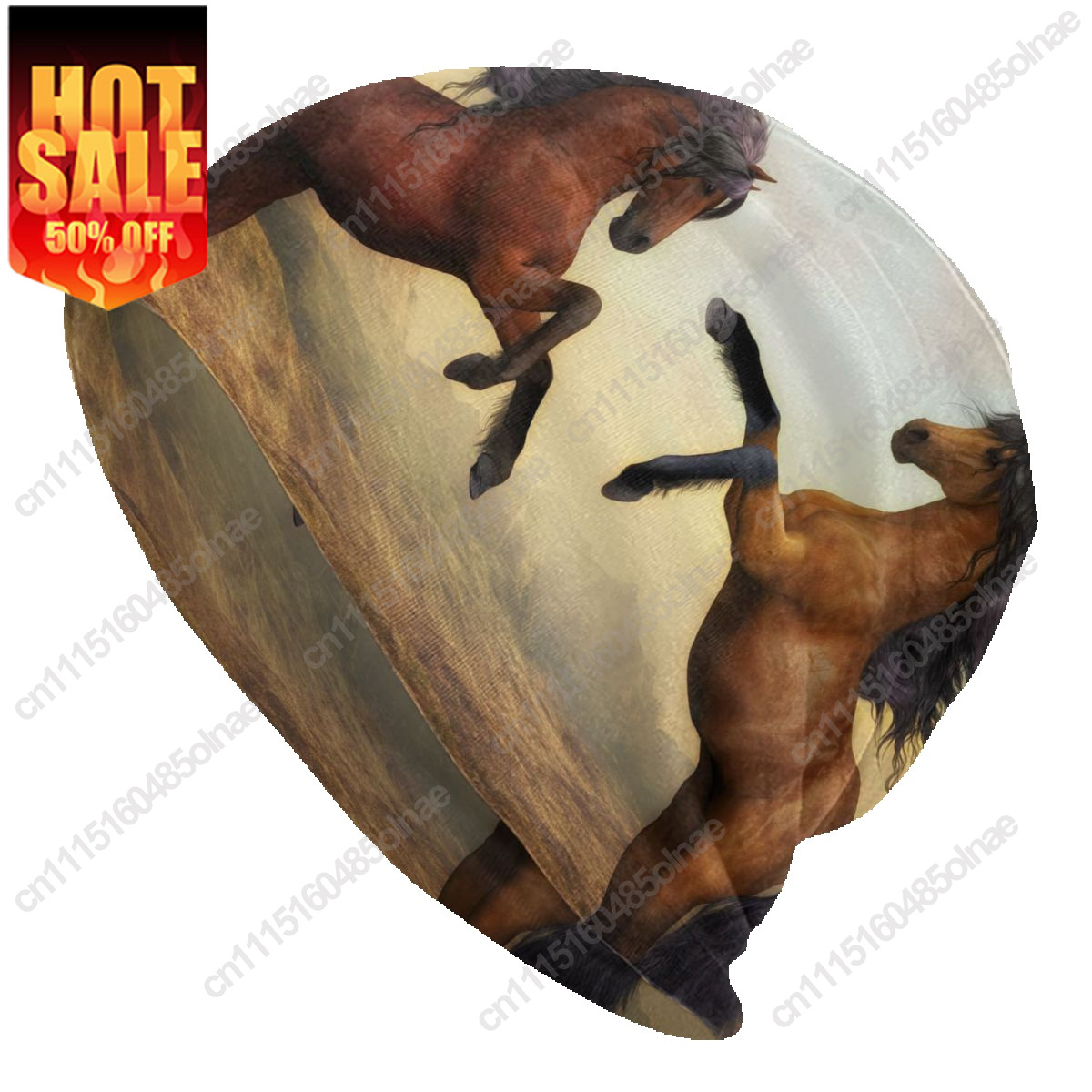 Men'S Fashion With Hat - Brown Arabian Horse Skullies Beanies Caps