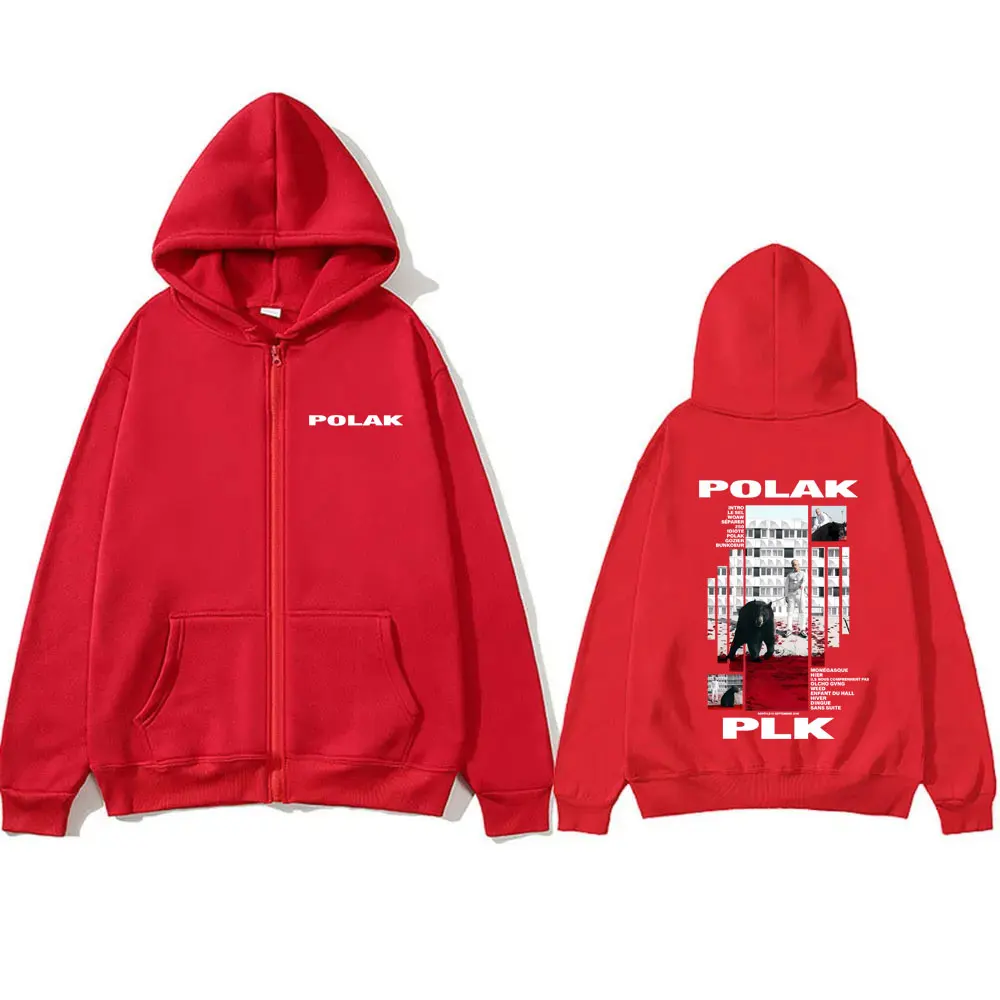 Rapper Plk Polak Print Zipper  - Mens Fashion Zip Up Hoodies 评论和价格