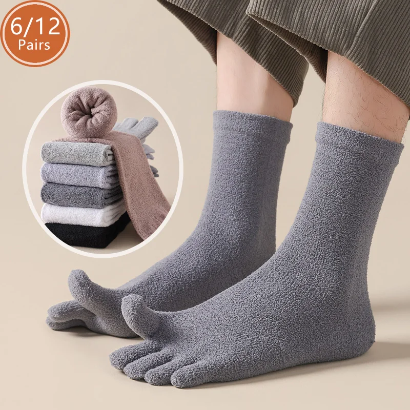 6/12 Pairs Thick Thermal Split - Socks Ankle Men 评论和价格