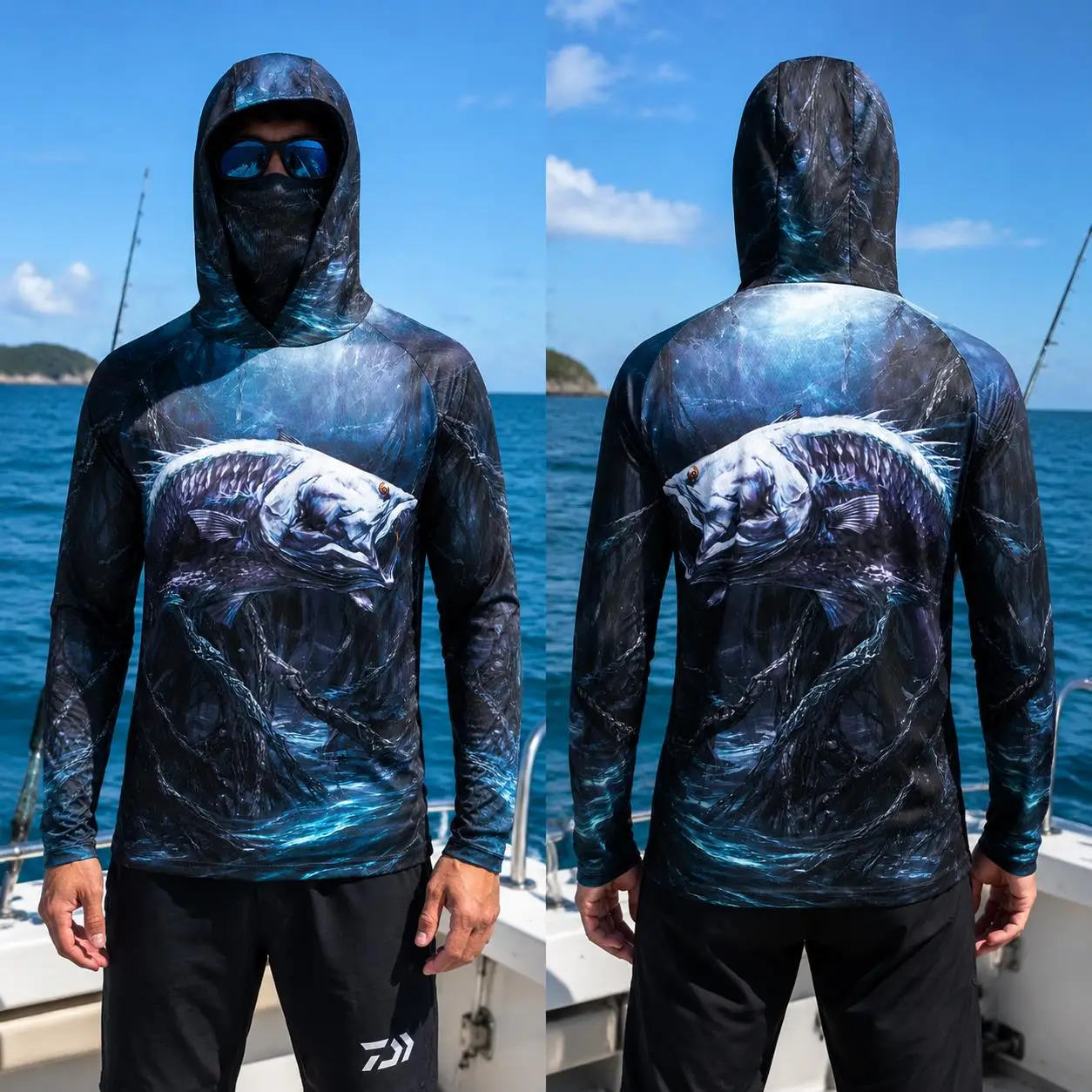 Mens Fishing Hooded Shirt UPF5 - Mens Fashion Summer 评论和价格