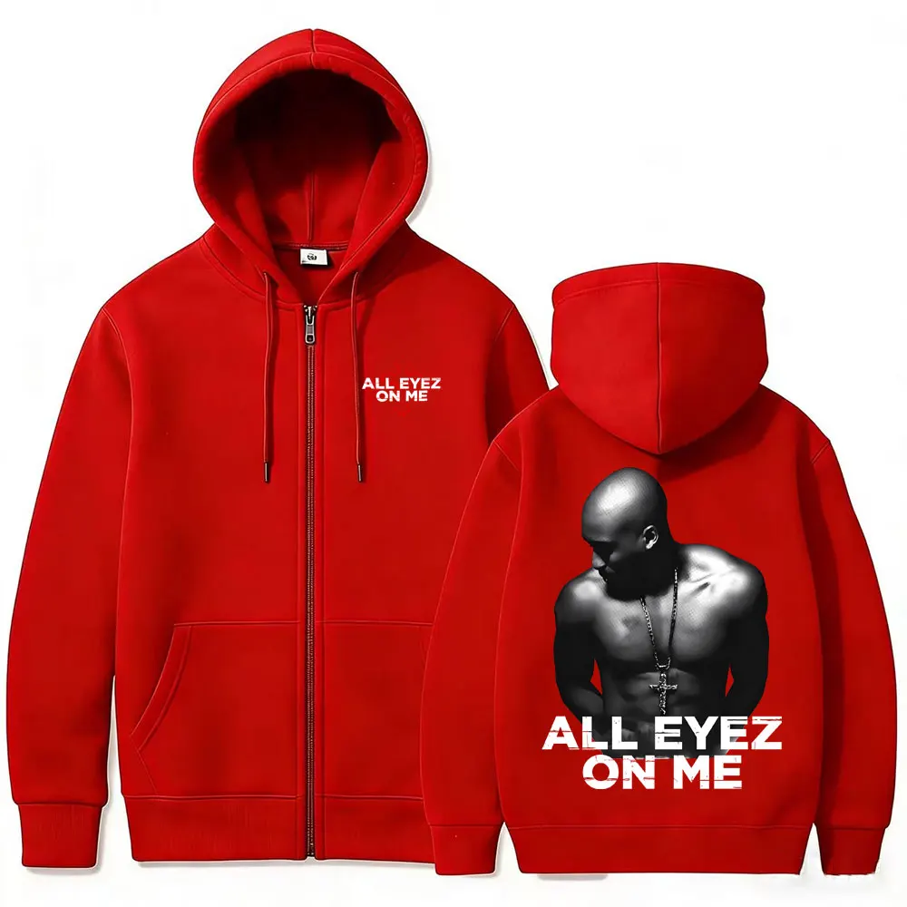 Rapper Tupac 2pac All Eyez on  - Mens Fashion Zip Up Hoodies 评论和价格