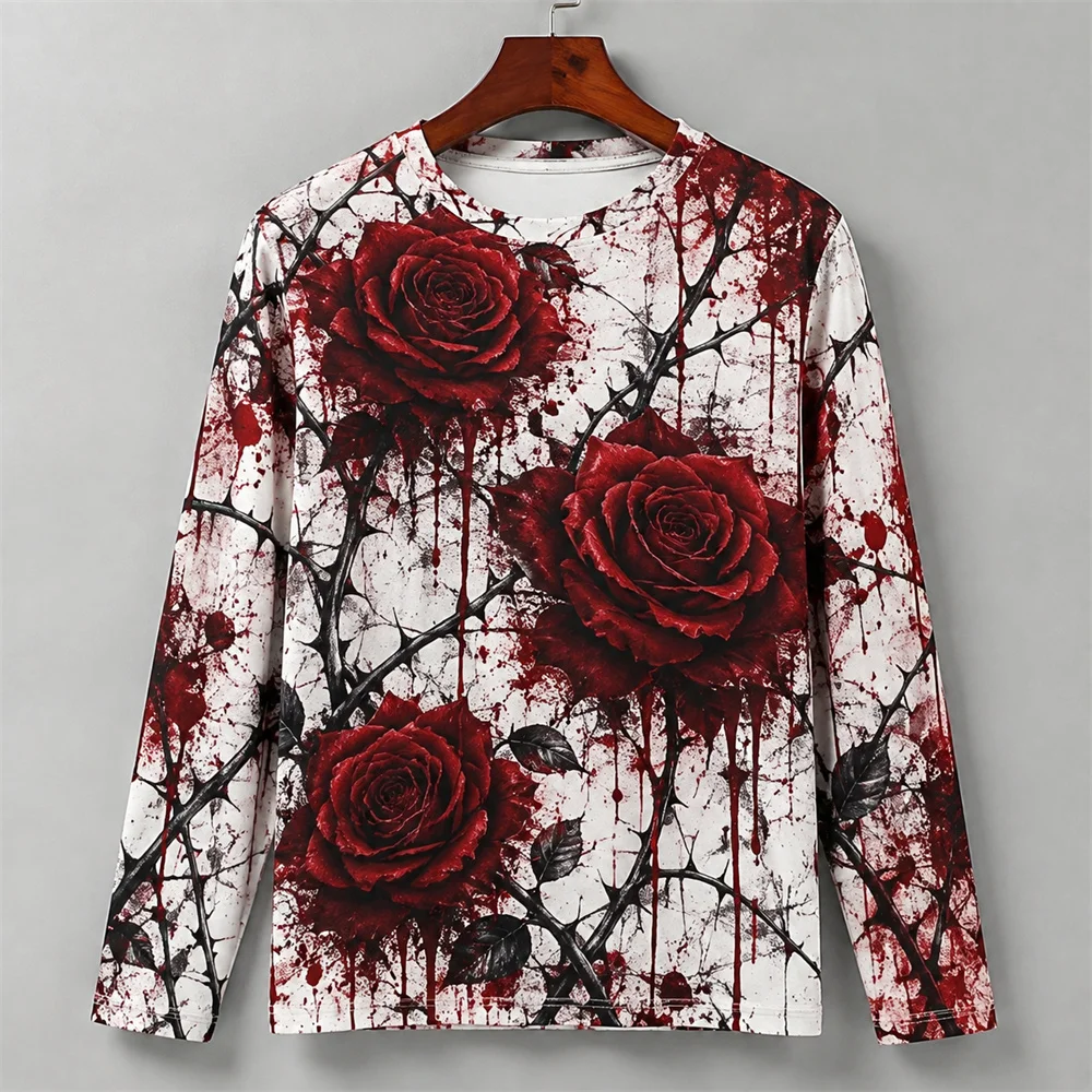 3D Print Horror Red Blood Stai - Mens Fashion Summer 评论和价格