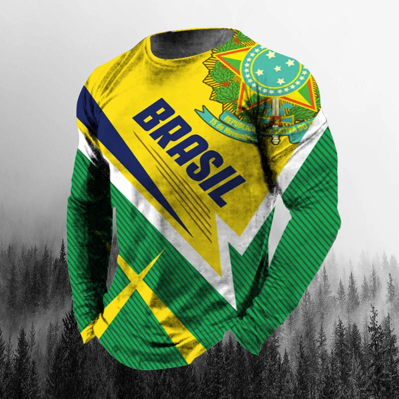 Vintage Brazilian Flag 3D Prin - Mens Fashion Clothes 评论和价格